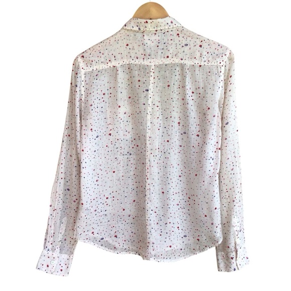 Anthropologie Meadow Rue Multicolor Spotted Long Sleeve Button Down Shirt - Picture 2 of 7